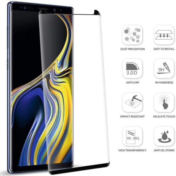 1-Pack SAMSUNG GALAXY NOTE 9 Skærmbeskyttelse - Hærdet Glas 9H - Super kvalitet 3D