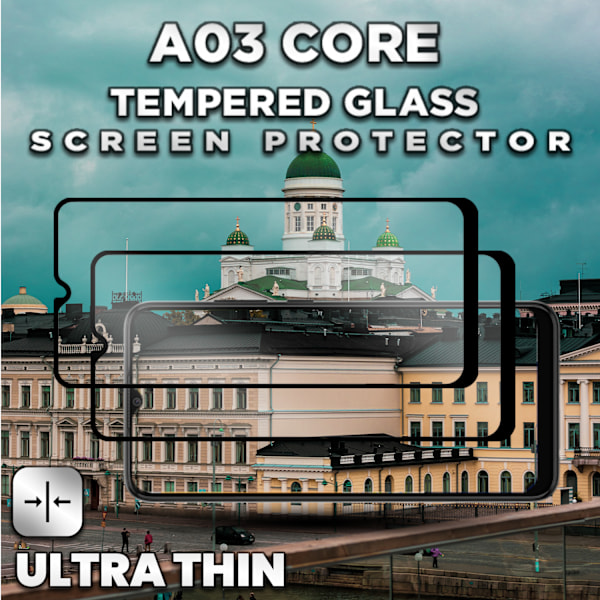 2-Pack SAMSUNG GALAXY A03 CORE Skærmbeskyttelse - Hærdet Glas 9H - Super kvalitet 3D
