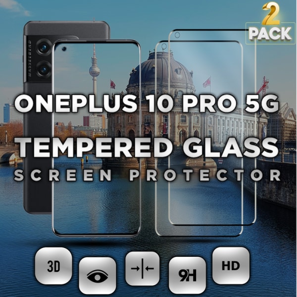 2 Pack OnePlus 10 Pro 5G - Härdat Glas 9H - Super kvalitet 3D Skärmskydd