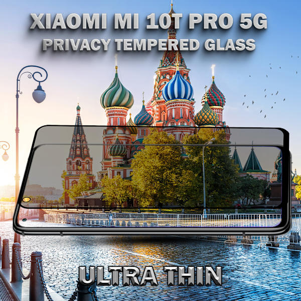 1-Pack Privacy Skärmskydd For Xiaomi Mi 10T Pro (5G) - Härdat Glas 9H - Super Kvalitet 3D