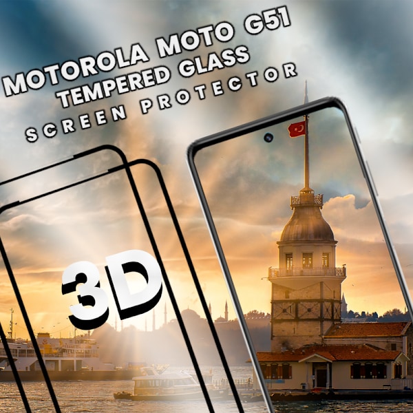 2 PACK Motorola Moto G51 - Härdat Glas 9H -Super kvalitet 3D