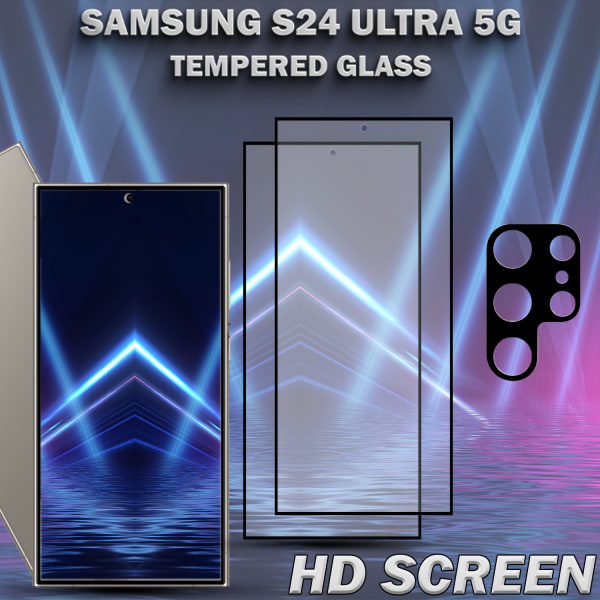 2-Pack SAMSUNG S24 ULTRA 5G Skärmskydd & 1-Pack linsskydd - Härdat Glas 9H - Super kvalitet 3D