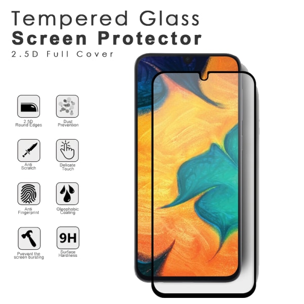 Samsung Galaxy A30s -Härdat Glas 9H-Super Kvalitet 3D Skärmskydd