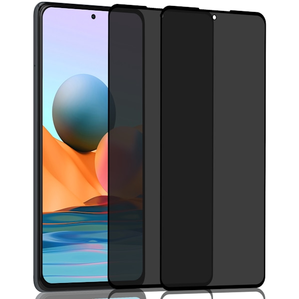 2-Pack Xiaomi Redmi Note 10 Pro Privacy Näytönsuoja - Karkaistu Lasi 9H - Super laatu 3D