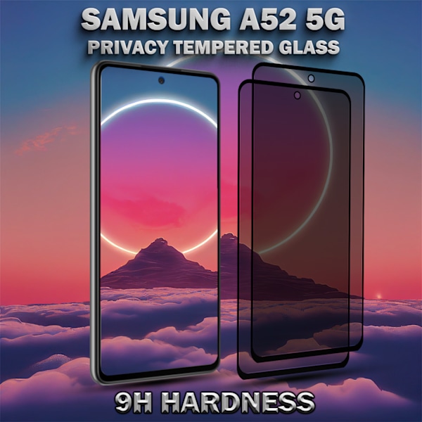 2-Pack Privacy Skärmskydd For Samsung A52 (5G) - Härdat Glas 9H - Super Kvalitet 3D