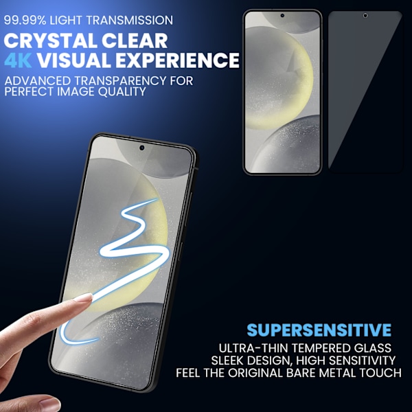 2-Pack SAMSUNG S24 PLUS Skærmbeskyttelse & 1-Pack linsebeskyttelse - Hærdet Glas 9H - Super kvalitet 3D