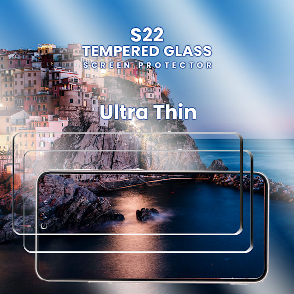 2-Pack SAMSUNG S22 Skærmbeskyttelse - Hærdet Glas 9H - Super kvalitet 3D