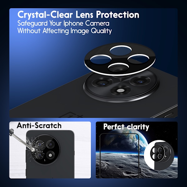 2-Pack OnePlus 13R Skærmbeskyttelse & 1-Pack linsebeskyttelse - Hærdet Glas 9H - Super kvalitet 3D