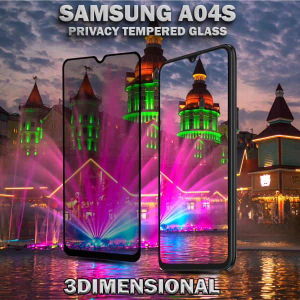 1-Pack Privacy Skärmskydd For Samsung A04S - Härdat Glas 9H - Super Kvalitet 3D