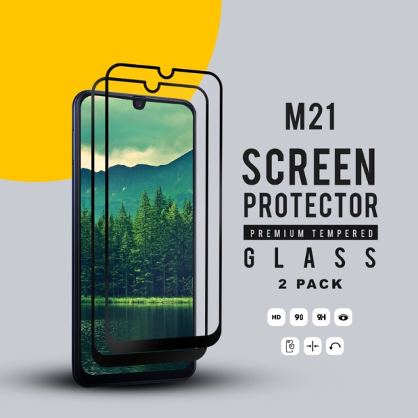 2-Pack Samsung Galaxy M21 - Härdat glas H9 - Top kvalitet 3D