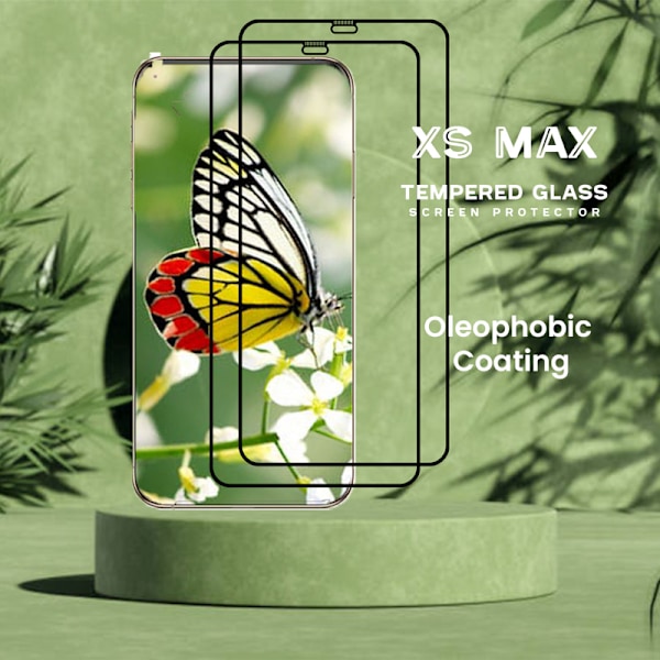 2-Pack IPHONE XS MAX Näytönsuoja - Karkaistu Lasi 9H - Super laatu 3D