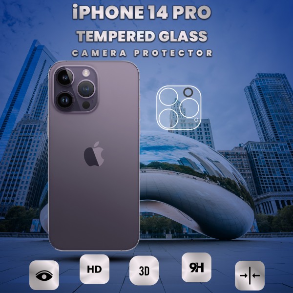 iPhone 14 Pro Linsskydd - 9H Härdat glas - Super kvalitet 3D Linsskydd