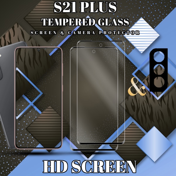 2-Pack Samsung S21 Plus Skärmskydd & 1-Pack linsskydd - Härdat Glas 9H - Super kvalitet 3D
