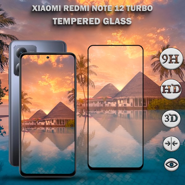 1-Pack XIAOMI REDMI NOTE 12 TURBO Skærmbeskyttelse - Hærdet Glas 9H - Super kvalitet 3D