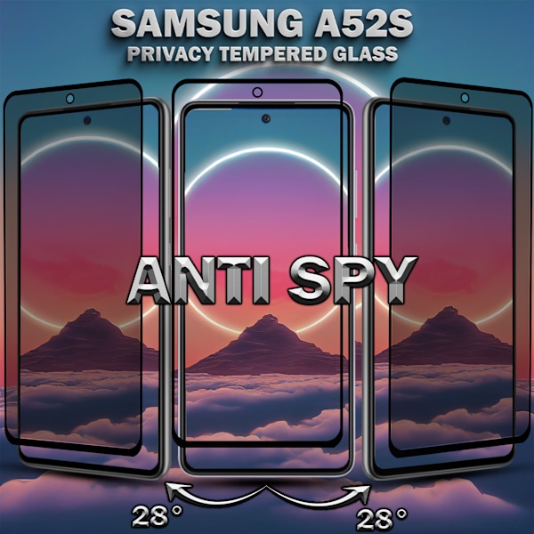 1-Pack Privacy Skärmskydd For Samsung A52S - Härdat Glas 9H - Super Kvalitet 3D