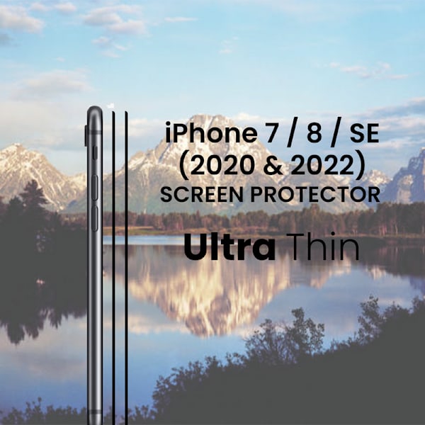 2 Pack Iphone 7&8 SE (2020-2022) Svart - Härdat Glas 9H - 3D