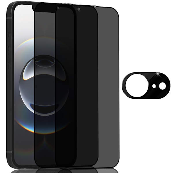 2-Pack Iphone 16E Privacy Skärmskydd & 1-Pack linsskydd - Härdat Glas 9H - Super kvalitet 3D