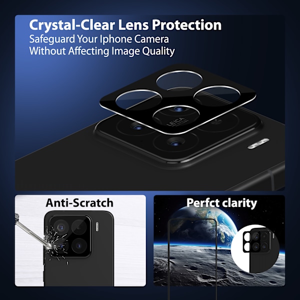 2-Pack Xiaomi 15 Pro Skærmbeskyttelse & 1-Pack linsebeskyttelse - Hærdet Glas 9H - Super kvalitet 3D