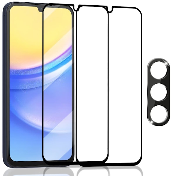 2-Pack SAMSUNG A16 Skærmbeskyttelse & 1-Pack linsebeskyttelse - Hærdet Glas 9H - Super kvalitet 3D