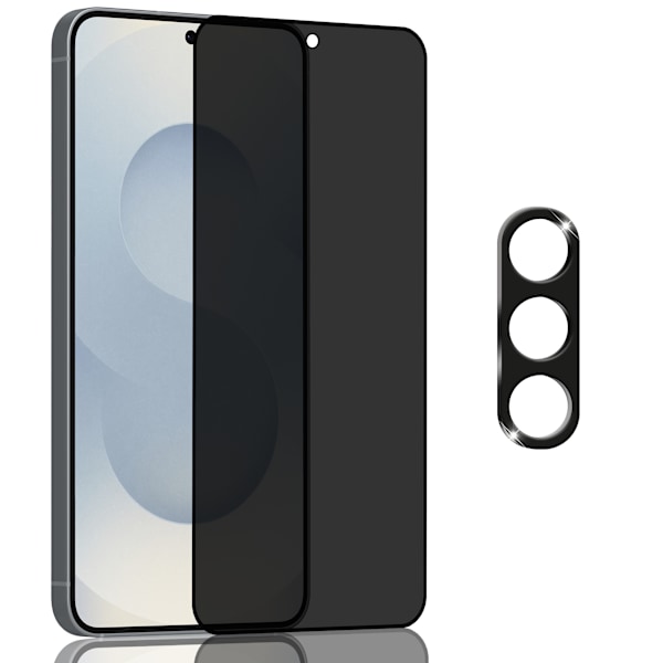 1-Pack Samsung S25 Plus Privacy Skärmskydd & 1-Pack linsskydd - Härdat Glas 9H - Super kvalitet 3D