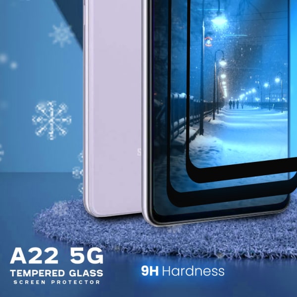 2 Pack Samsung Galaxy A22 5G - Härdat glas 9H - Top kvalitet 3D