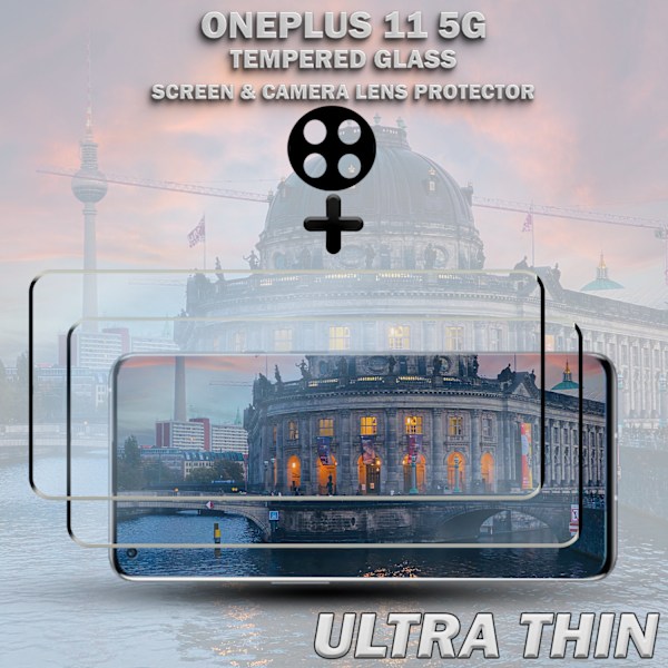 2-Pack ONEPLUS 11 Näytönsuoja & 1-Pack linssinsuoja - Karkaistu Lasi 9H - Super laatu 3D