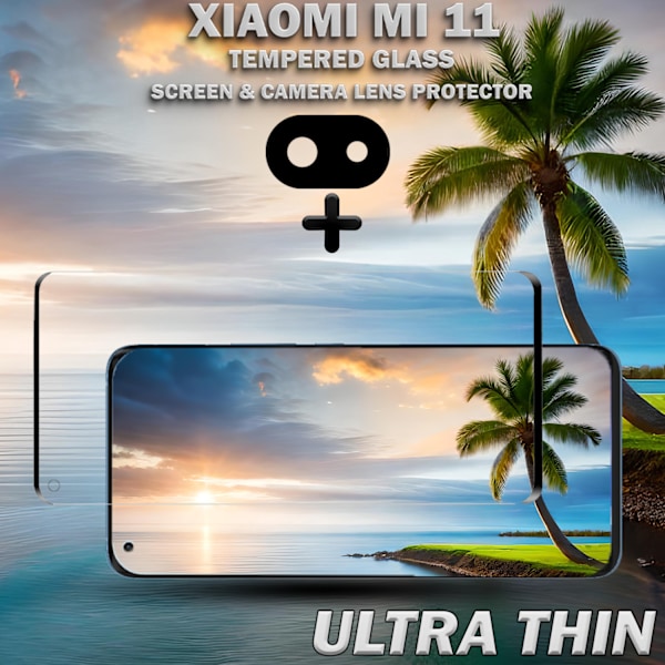 Xiaomi Mi 11 Skärmskydd & 1-Pack linsskydd - Härdat Glas 9H - Super kvalitet 3D