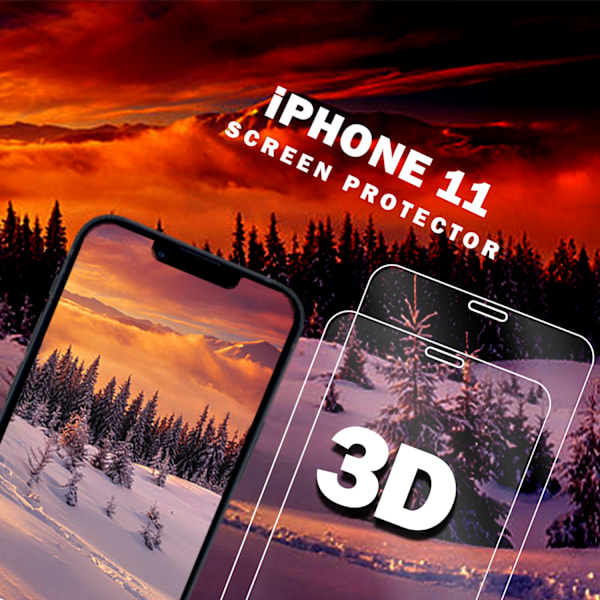 2-Pack IPHONE 11 Skærmbeskyttelse - Hærdet Glas 9H - Super kvalitet 3D