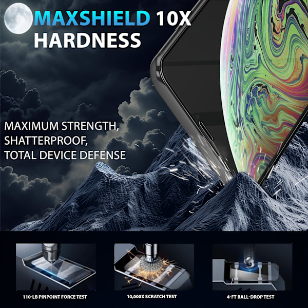 2-Pack ‏‏Iphone XS Max Skærmbeskyttelse - Hærdet Glas 9H - Super kvalitet 3D