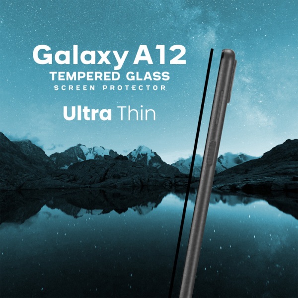Samsung Galaxy A12 - Härdat glas 9H -Top kvalitet 3D Skärmskydd