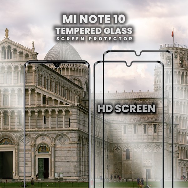 2-Pack Xiaomi Mi Note 10 - Härdat glas 9H - Super kvalitet 3D