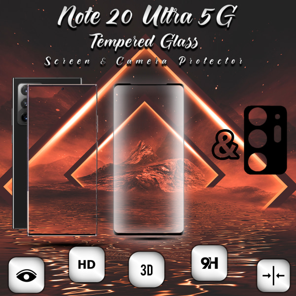 1-Pack Samsung Note 20 Ultra 5G Skärmskydd & 1-Pack linsskydd - 9H GLAS