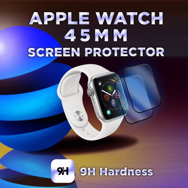 2 Pack Apple Watch 45mm -Härdat glas 9H – Super kvalitet 3D