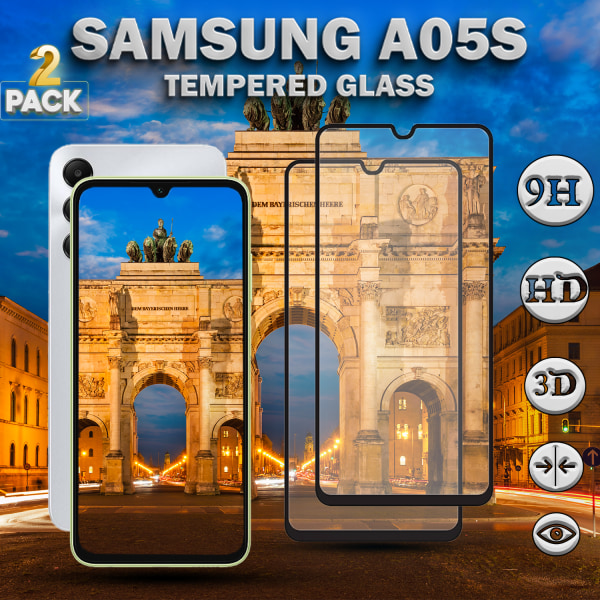 2-Pack Samsung Galaxy A05s - Härdat Glas 9H - Super Kvalitet 3D Skärmskydd