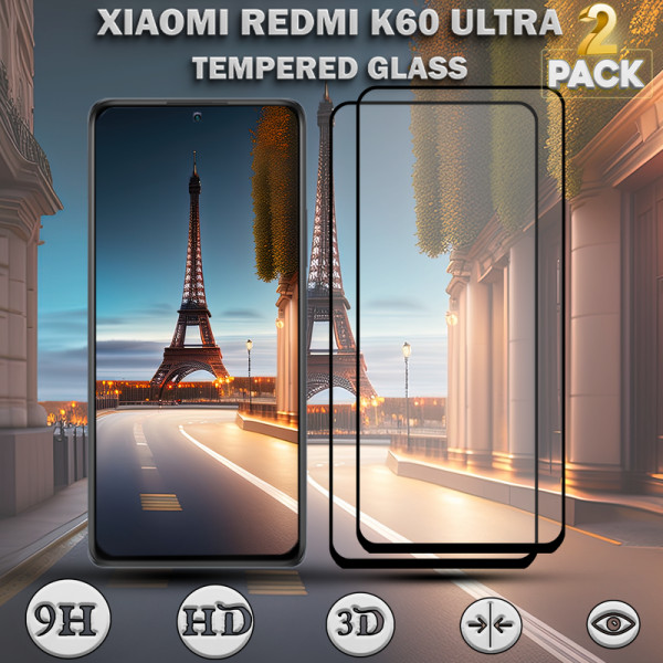 2-Pack Xiaomi redmi K60 Ultra Skärmskydd - Härdat Glas 9H - Super kvalitet 3D