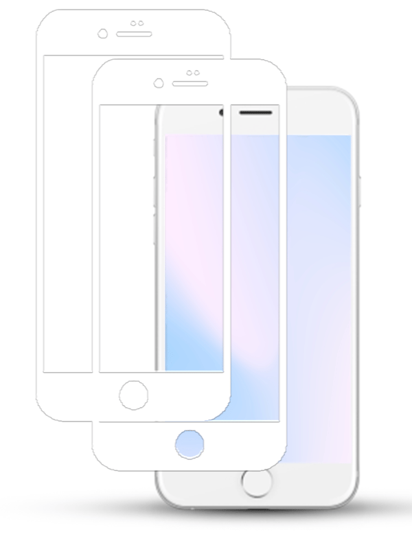 2-Pack IPHONE 8 PLUS WHITE Skærmbeskyttelse - Hærdet Glas 9H - Super kvalitet 3D