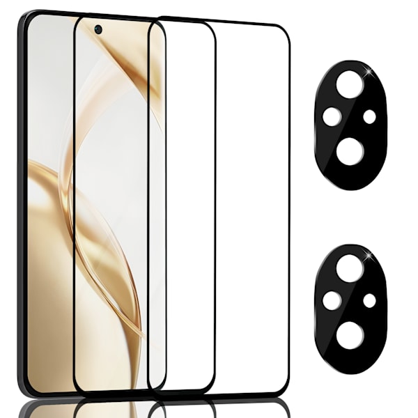 2-Pack Honor 200 Näytönsuoja & 2-Pack linssinsuoja - Karkaistu Lasi 9H - Super laatu 3D