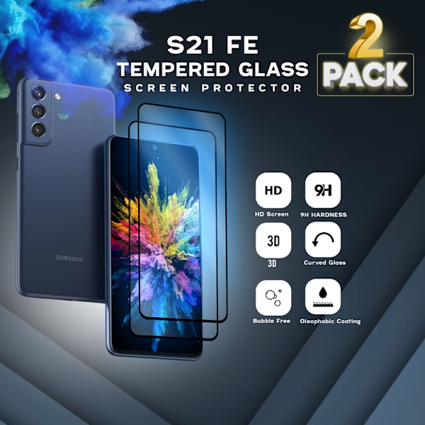 2-Pack SAMSUNG S21 FE Skærmbeskyttelse - Hærdet Glas 9H - Super kvalitet 3D