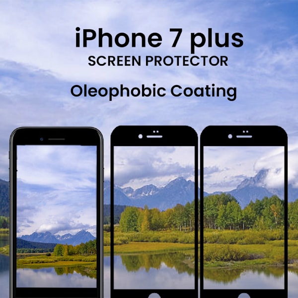 2-Pack IPHONE 7 PLUS Skærmbeskyttelse - Hærdet Glas 9H - Super kvalitet 3D
