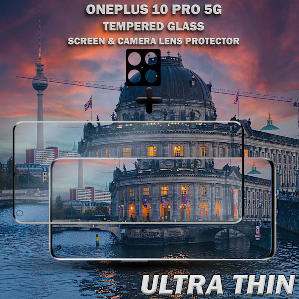 1-Pack ONEPLUS 10 PRO Näytönsuoja & 1-Pack linssinsuoja - Karkaistu Lasi 9H - Super laatu 3D