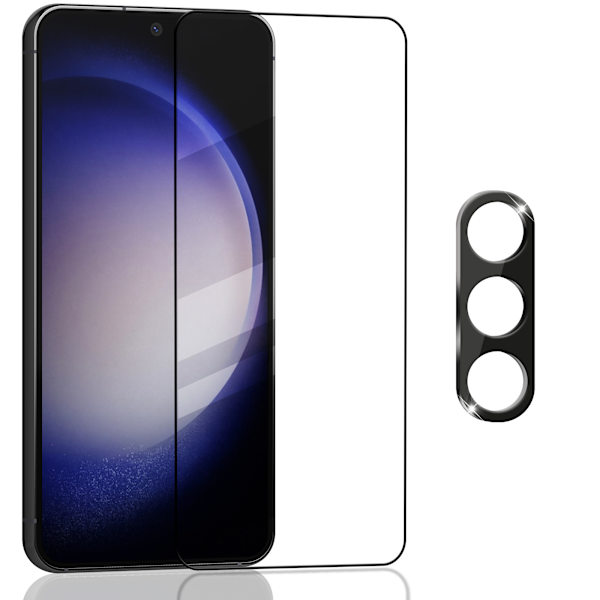 1-Pack Samsung S23 Plus 5G Skärmskydd & 1-Pack linsskydd - Härdat Glas 9H - Super kvalitet 3D