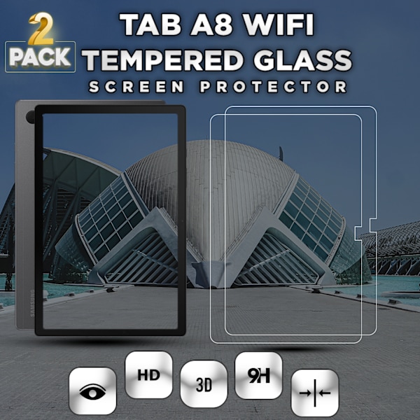 2-Pack SAMSUNG GALAXY TAB A8 Skærmbeskyttelse - Hærdet Glas 9H - Super kvalitet 3D