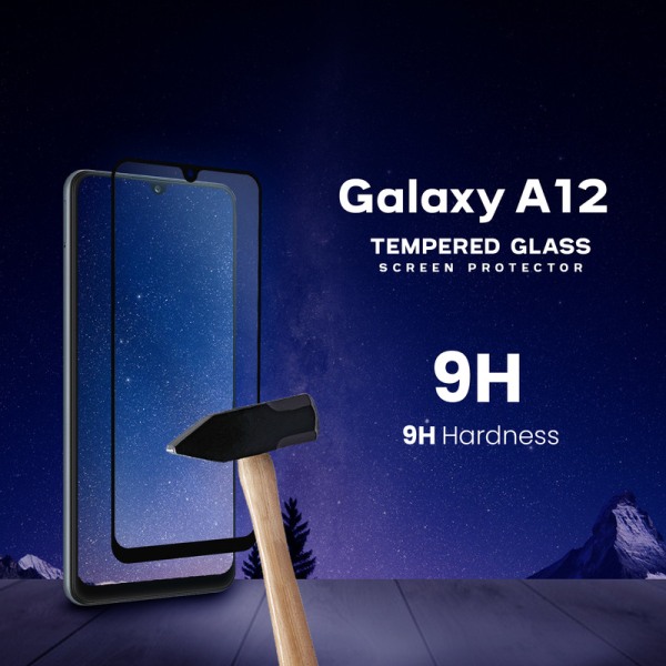 Samsung Galaxy A12 - Härdat glas 9H -Top kvalitet 3D Skärmskydd