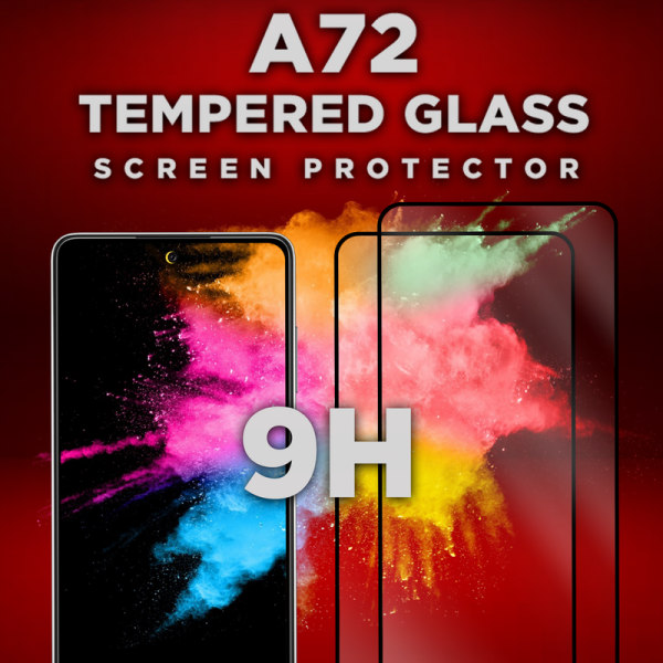 2 Pack Samsung Galaxy A72 - Härdat glas 9H-Super kvalitet 3D