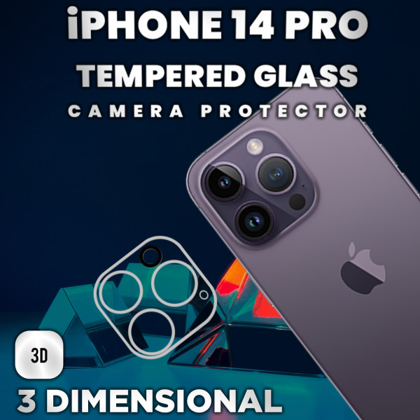 iPhone 14 Pro Linsskydd - 9H Härdat glas - Super kvalitet 3D Linsskydd