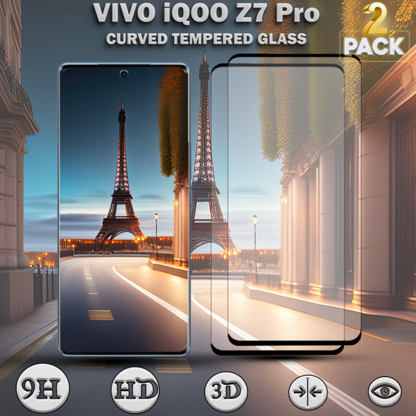 2-Pack Vivo iQOO Z7 Pro Skärmskydd - Härdat Glas 9H - Super kvalitet 3D