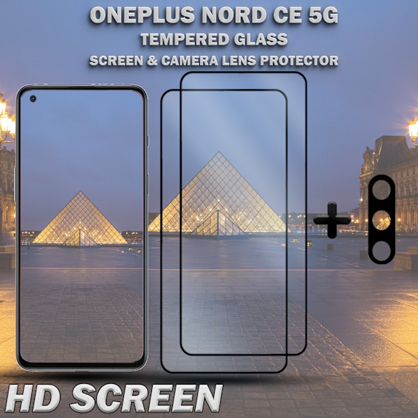 2-Pack ONEPLUS NORD CE Skærmbeskyttelse & 1-Pack linsebeskyttelse - Hærdet Glas 9H - Super kvalitet 3D
