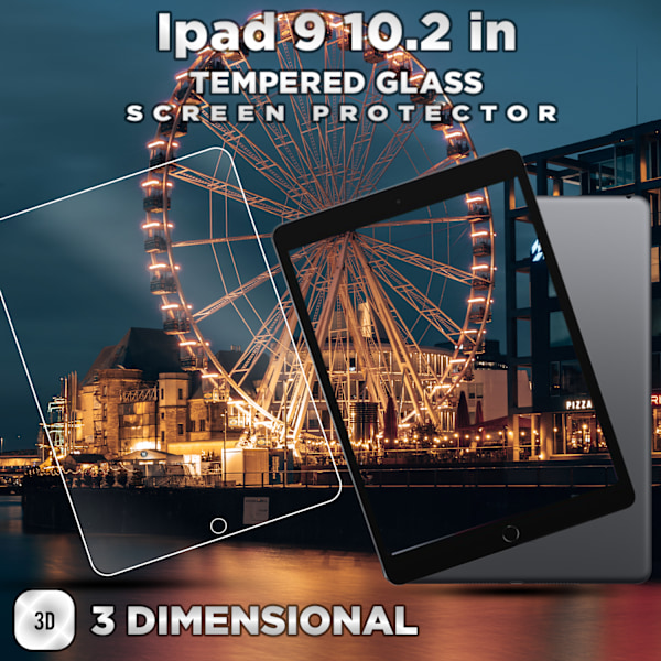 1-Pack APPLE IPAD 9 (10.2 INCH) Skærmbeskyttelse - Hærdet Glas 9H - Super kvalitet 3D