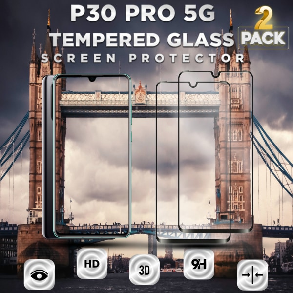 2-Pack Huawei P30 Pro 5G - Härdat Glas 9H – Super kvalitet 3D  Skärmskydd