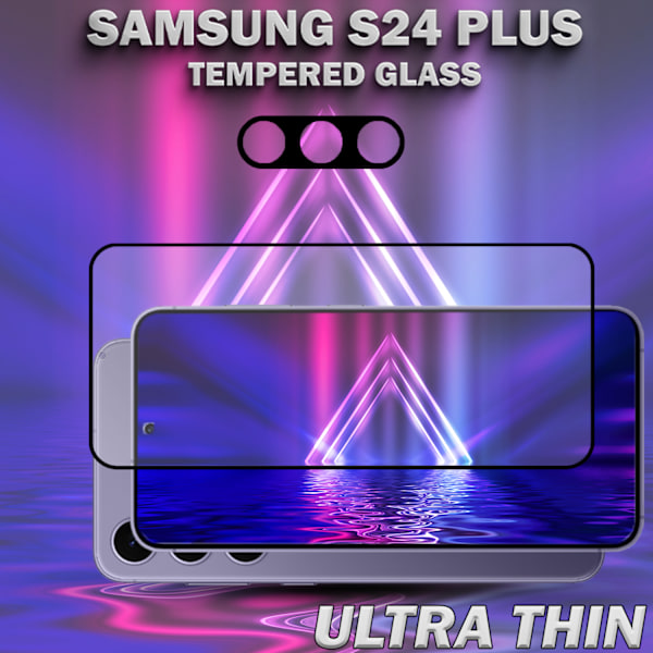 1-Pack SAMSUNG S24 PLUS Skærmbeskyttelse & 1-Pack linsebeskyttelse - Hærdet Glas 9H - Super kvalitet 3D